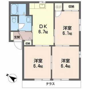 Y’Sアベニュー【1階】の間取り