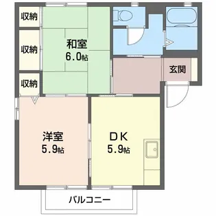パークハイツ B棟【1階】の間取り