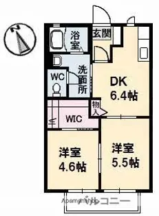 グランディアス 弐番館【1階】の間取り