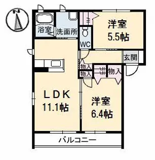 グランドレガシー A棟【1階】の間取り