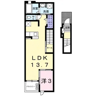 アルカディアコート 華城B【2階】の間取り