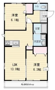 リライアンスB【1階】の間取り