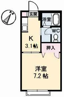 ハイツ樫の前 A棟【1階】の間取り