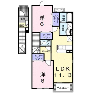 植松グランコート A【2階】の間取り