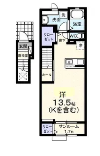 ヒカルサ防府田島【2階】の間取り