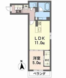 シャーメゾンアルバス新山口【1階】の間取り