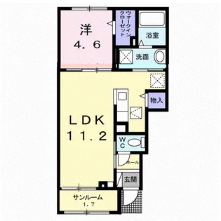 フレーシュ・ベルA【1階】の間取り