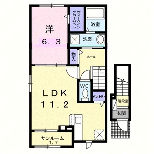 フレーシュ・ベルA【2階】の間取り