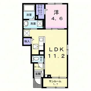 フレーシュ・ベルA【1階】の間取り