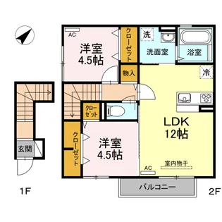 アイネヴェルトD棟【2階】の間取り