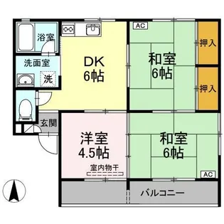 藤ノ木ハイツ A棟【2階】の間取り