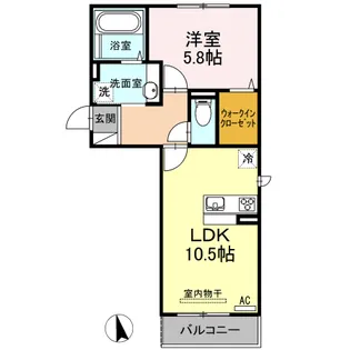 エアフォルク新山口【2階】の間取り