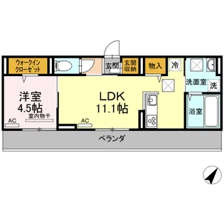 フェリオ新山口【1階】の間取り