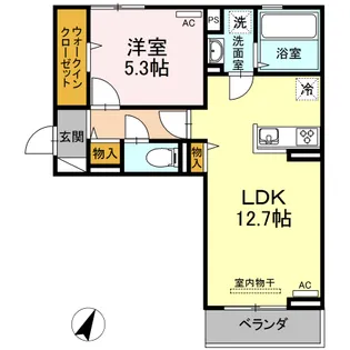 フェリオ新山口【3階】の間取り