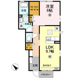 1LDKの間取り画像