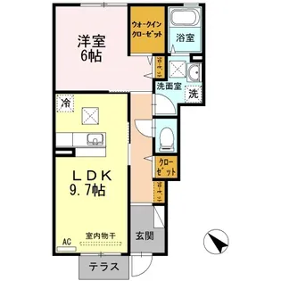 ガーネット伊佐【1階】の間取り