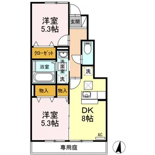 エクセレント・シュガーA・B【1階】の間取り