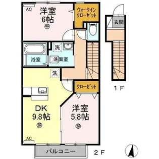 エクセレント・シュガー A棟【2階】の間取り