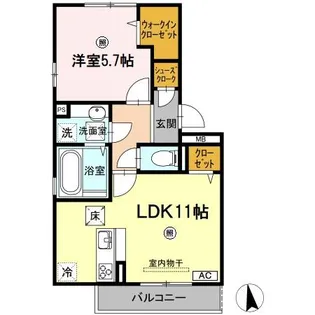 ミッドレジデンス A A棟【1階】の間取り