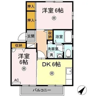 2DKの間取り画像