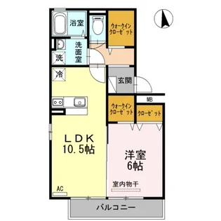 リシェス新山口【2階】の間取り