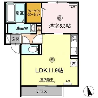 エスポワール京和 A棟【1階】の間取り