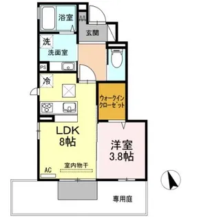 ヴィラ チェリベ【1階】の間取り