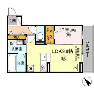 GーROOM C棟【3階】の間取り