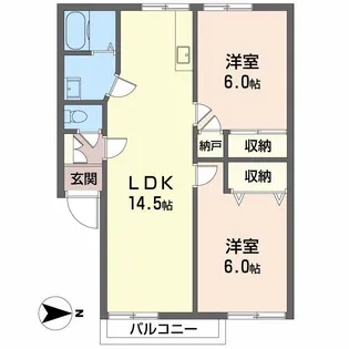 サニーコート山村【1階】の間取り