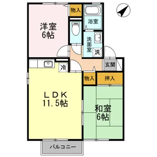 サンファミールあい D棟【2階】の間取り