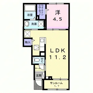 牟礼今宿1丁目アパート【1階】の間取り