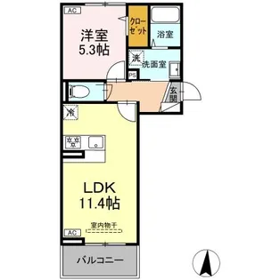 ウィルコート仙崎【2階】の間取り