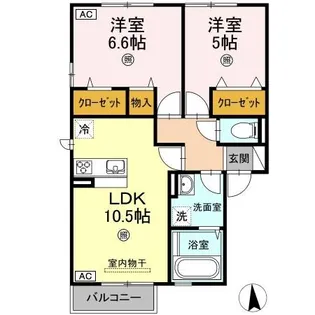 セントラル レジデンス B棟【B201号室】の間取り