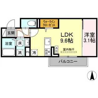 GRAND FLEUVE 開出【1階】の間取り