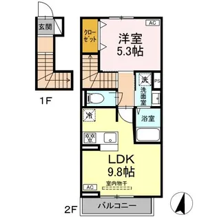 テラロッサ【203号室】の間取り