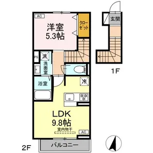 テラロッサ【202号室】の間取り
