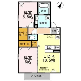 ハイム三条岡 B棟【2階】の間取り