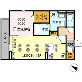 サンガーデン新山口 A【A210号室】の間取り