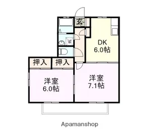 エタン・ヴィラージュA棟【103号室】の間取り