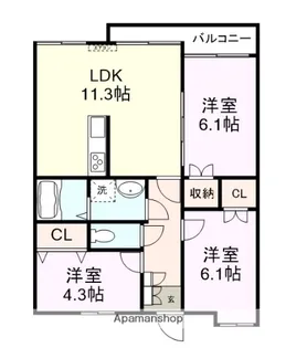 3LDKの間取り画像