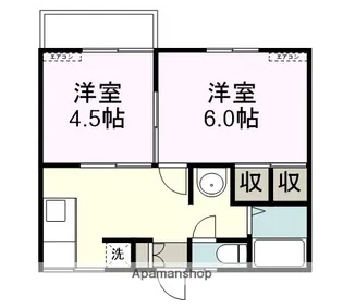 ハイツひかり【101号室】の間取り