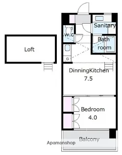 ランドスマンション東新川【707号室】の間取り