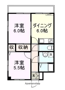 ビブレマンション宇部【206号室】の間取り