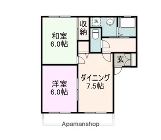 ラフィネ際波【101号室】の間取り