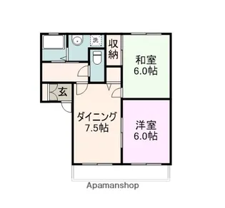 ラフィネ際波【102号室】の間取り