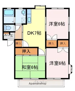 チェリーハイツD棟【205号室】の間取り