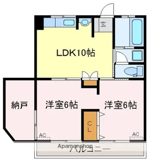 開マンション【105号室】の間取り
