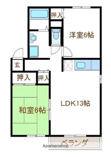 サンセット秋桜A棟【202号室】の間取り
