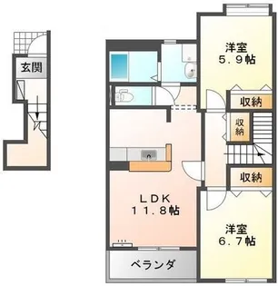 ウィステリア【2階】の間取り