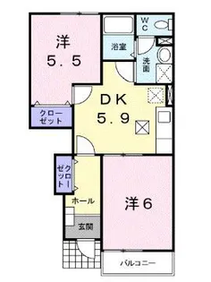 フォンターナ フェリチータB【1階】の間取り
